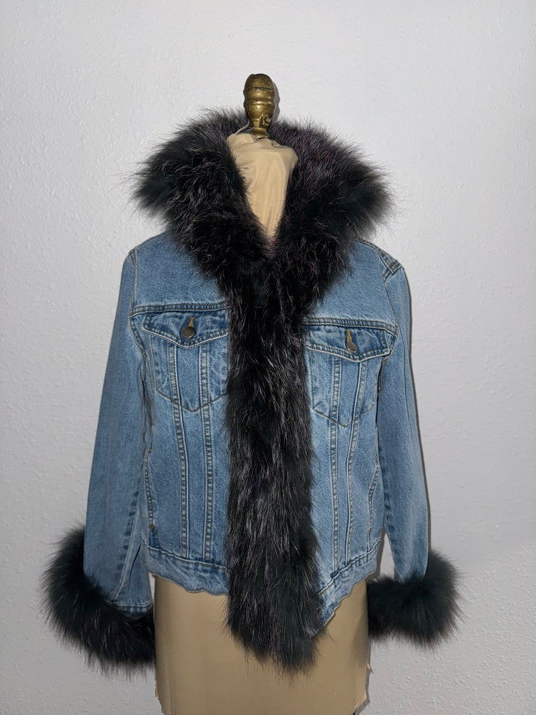 JEAN JACKET WITH FOX – Andreas Tsagas Fur and Leather Designs